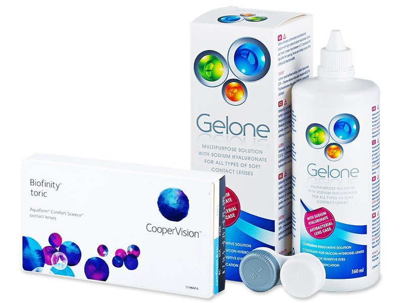 Biofinity Toric (3 lenses) + Gelone Solution 360 ml