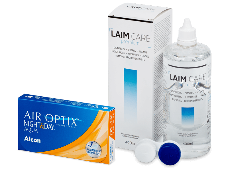 Air Optix Night and Day Aqua (6 lenses) + Laim-Care Solution 400ml