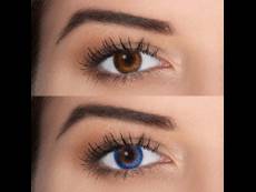 Blue contact lenses - natural effect - power - Air Optix (2 monthly coloured lenses)