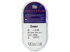 Green contact lenses - Power - TopVue Color (2 monthly coloured lenses)