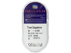 Blue True Sapphire contact lenses - Power -TopVue Color (2 monthly coloured lenses)