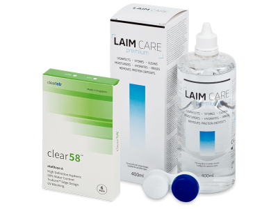 Clear 58 (6 lenses) + Laim Care Solution 400 ml