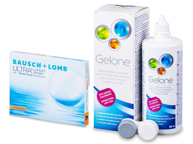 Bausch + Lomb ULTRA for Astigmatism	(3 lenses) + Gelone Solution 360 ml