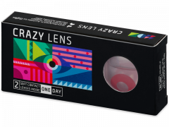 CRAZY LENS - Solid Red - power (2 daily coloured lenses)
