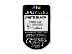CRAZY LENS - White Black - plano (2 daily coloured lenses)