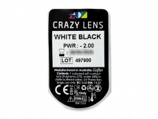 CRAZY LENS - White Black - power (2 daily coloured lenses)