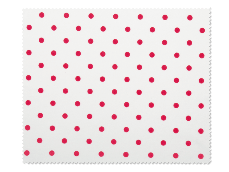 Cleaning cloth for glasses - red polka dots 