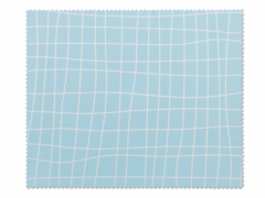 Cleaning cloth for glasses - light blue grid 
